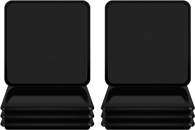 Ezprotekt 8 Pack Reusable Large Furniture Movers Sliders for Carpet, 5" Square Furniture Moving Pads, Carpet Sliders for Heavy Duty Sofa Bed Couch Fridge, Move Items Easily and Quickly (Black)