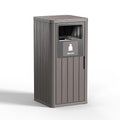 Outdoor Single Barrel Trash Can,Waterproof Resin Garbage Can with Garbage Labels,Durable Waste Bin for Porch, Backyard,Kitchen,for 30 to 39 Gallon Trash Bags
