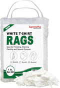 Premium White T-Shirt Cleaning Rags (1 lb. Bag) – White Cotton Rags for Cleaning, Staining, Painting, Oil, Grease & Dust Removal – Shop Rags Bulk for Multipurpose use