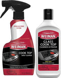 Weiman Ceramic and Glass Cooktop - 10 Ounce - Stove Top Daily Cleaner Kit - 12 Ounce - Glass Induction Cooktop Cleaning Bundle for Heavy Duty Mess Cleans Burnt-on Food