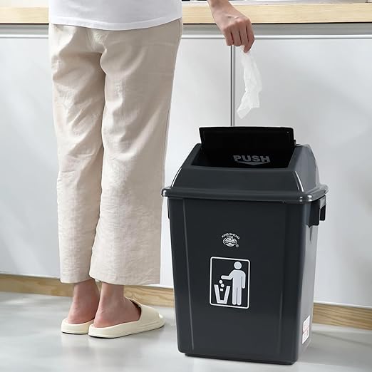 Kiddream 4 Packs 5 Gallons Swing Lid Garbage Can, Plastic Trash Can