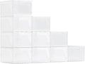 10 Pack Upgraded XX-Large Storage Organizer with Magnetic Door, New structure is more stable, Thicken & Sturdy Clear Stackable Interconnectable Shoe Box for Entryway, Closet, Under Bed