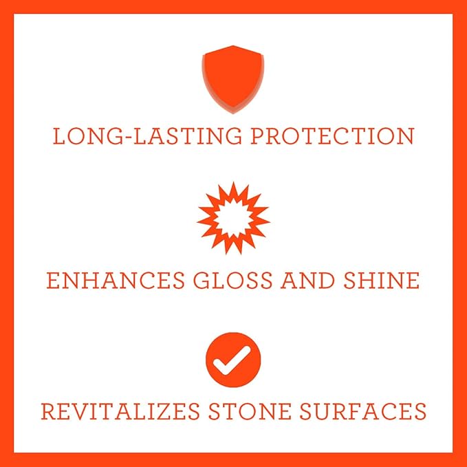 TriNova Granite Sealer & Protector – Best Stone Polish, Protectant & Care Product – Easy Maintenance for Clean Countertop Surface, Marble, Tile – No Streaks, Stains, Haze, or Spots - 18 fl oz