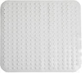 ENKOSI Extra Large Square Non Slip Shower Mat - 31 x 31-inch XL Bathroom Shower Mat - Square Shower Matts for Shower Stall Floors | Secure Suction Cups and Drain Holes (31x31 White)
