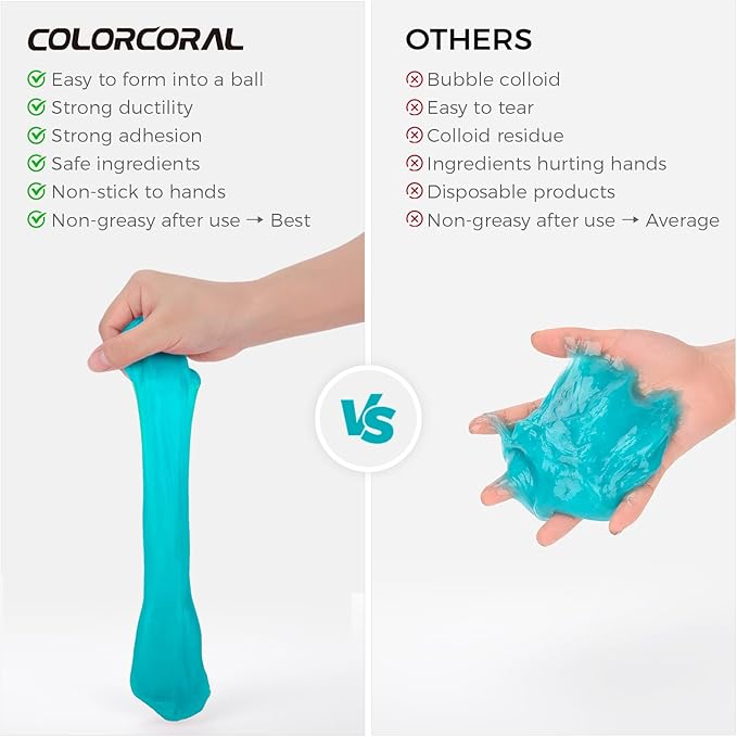 COLORCORAL Car Cleaning Gel Universal Gel for Car Vent Cleaner Cleaning Putty Auto Detailing Car Interior Dust Cleaning Kit for Auto Seat, Christmas Stocking Stuffers for Adults Men Women Kid 160g