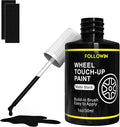 FOLLOWIN Matte Black Rim Touch Up Paint for Cars,Car Wheel Rim Paint Repair Kit,Automotive Rim Scratch Repair 1OZ/30ml