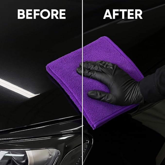 6 Pack Reusable Pak Details Micro Fiber Towels Car Detailing | 16x16 Ultra-Absorbent & Dual-Sided Car Microfiber Towel for Polishing, Wax Removal & Buffing | Lint & Streak-Free | Auto Cleaning Cloths
