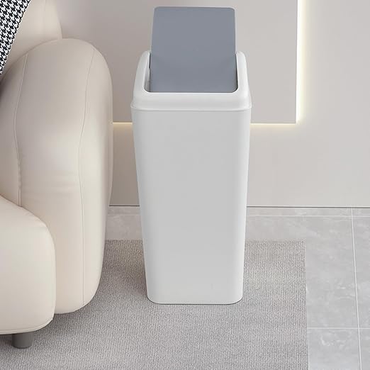 4.5 Gallon Swing Top Garbage Can, Plastic Trash Bin with Lid, 3 Pack