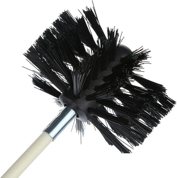 12 Feet Stove Pipe Clean Brush Extension Rods Flexible Fireplace Chimney Brush Stove Pipe Brush Rod Rotary Air Duct Dryer Vent Cleaner Rods Flue Brush Chimney Sweep Kit with Brush Head