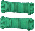 DurReus Travel Clothesline for Cruise Ship Long Cords Camper Accessories Laundry Clothes Drying Line Garage Tool Ropes Green Pack 2