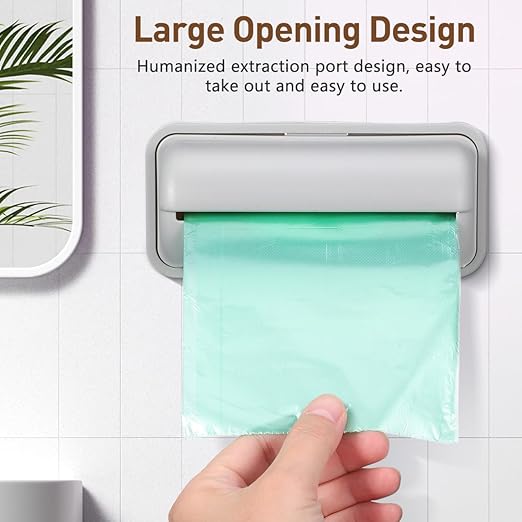 Cabilock 3Pcs Wall-Mounted Trash Bag Storage Box Adhesive Garbage Bag Containers with Easy for Kitchen and Bathroom Organization