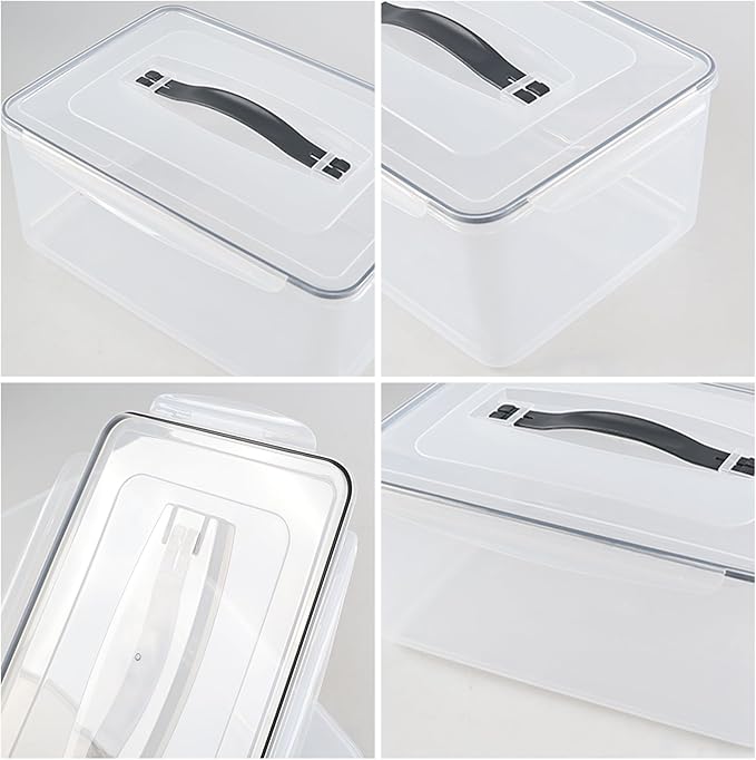 4-Pack 14.5 L Food Sealed Storage Container, Plastic Boxes with Airtight Lid