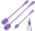 A-Brush Silicone Bottle Cleaner Brush, 3 Piece Set, Long Handle - Water Bottle Cleaner, Baby Bottle Nipple Brush for Plastic & Glass, BPA-Free Dish Washing Brush A2S Protection