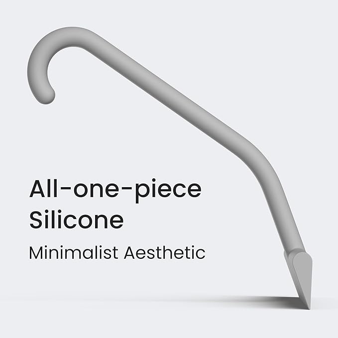dancemoon JustHang Shower Squeegee for Glass Doors, All-One-Piece Silicone with Built-in Hook Design for Easy Hanging and Cleaning, 10 Inch Gray