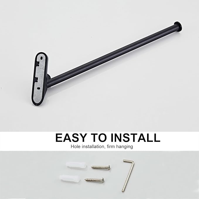 NEWRAIN Wall Mounted Drying Rack, Stainless Steel Folding Laundry Hanging Rack, Matte Black Swivel Space Saving Clothes Hanger Rack for Bedroom Bathroom Laundry