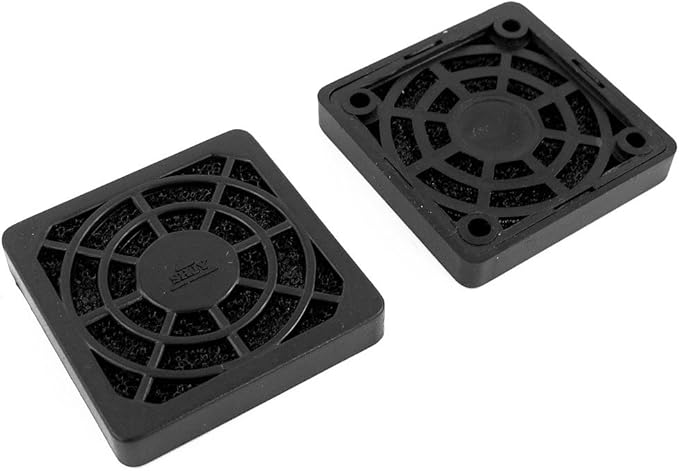 uxcell 40mm Desktop Computer Fan Dust Filter Grills Dustproof Case Cover, Plastic Square PC Fan Dust Mesh, Black - 2 Pack