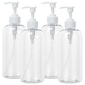 Pump Bottle Shampoo Pump Dispenser, Yebeauty Shampoo Bottles with Pump 16.9oz Clear Plastic Empty Refillable Shower Bottle 2 Pieces Containers with Travel Lock for Soap Cream Lotion Gel