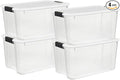 Sterilite 4 Pack Ultra Latching Box, Storage Bins with Lids, Clear Plastic, 70 Quart - Heavy-Duty Organizing Containers for Closet, Bathroom, and Office