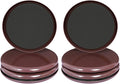 Ezprotekt 8 Pack Reusable Large Furniture Movers Sliders for Carpet, 5" Round Furniture Moving Pads, Carpet Sliders for Heavy Duty Sofa Bed Couch Fridge, Move Items Easily and Quickly (Brown)