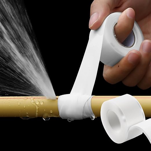 Self Fusing Silicone Tape 2 Rolls 1 in x 10' White Waterproof Rescue Tape Rubber Leak Silicone Self-amalgamating Tape for Plumbing, Sealing Pipes, Hose Repair, Outdoor Coax and Tool Fixation