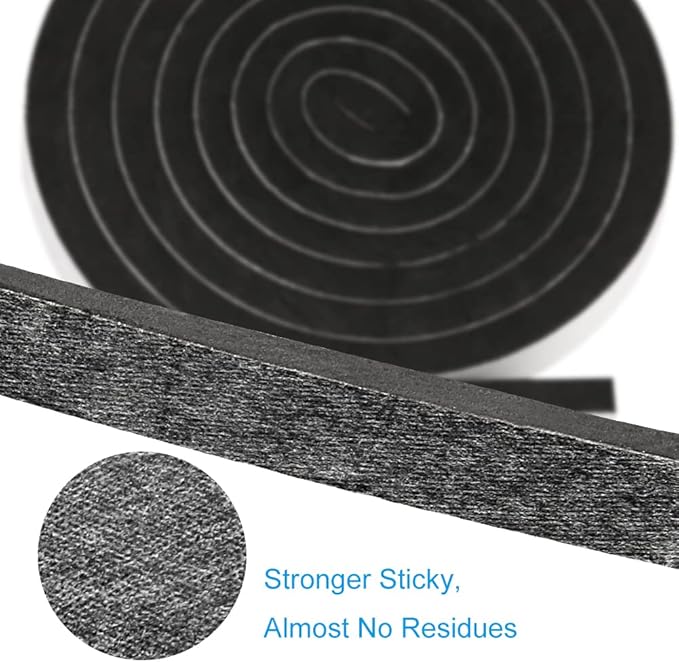 Weather Stripping Door Seal, 1/2 Inch Wide X 3/8 Inch High Density Foam Tape Weather Strip for Door and Window Insulation, Single Side Door Sealer Total 13FT