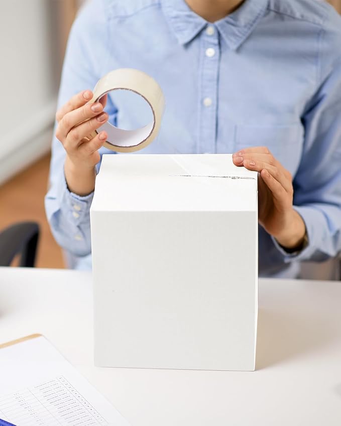 Assorted-Sizes-Shipping-Boxes-45-Pack: 4x4x4 & 5x5x5 & 6x6x6 Small-Shipping-Boxes-Mailers, White Corrugated-Cardboard-Boxes-for-Packing-Small-Business Mailing