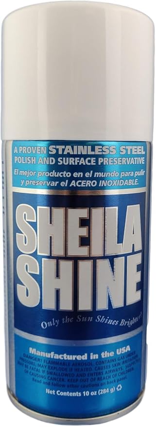 Sheila Shine 12 x 10 Oz. Stainless Steel Cleaner and Polish Aerosol Spray, Protect Household Kitchen Surface, Removes Grease, Fingerprint & Watermark, Polish & Leaves a Streak Free Shine for Appliance