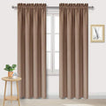 DWCN Blackout Curtains Room Darkening Thermal Insulated Bedroom Curtains Window Curtain Panels, 38 x 84 inches Long, Set of 2 Khaki Rod Pocket Drapes