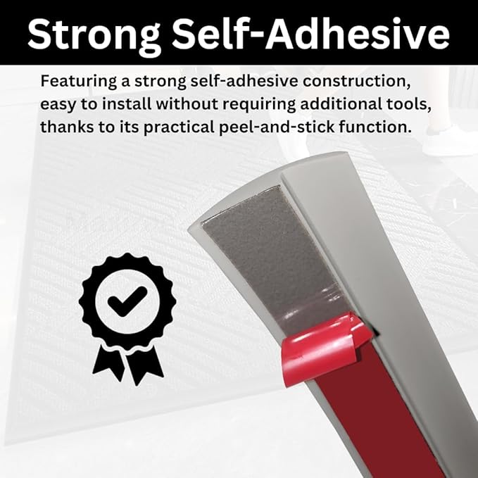 Floor Transition Strip Self Adhesive Carpet Wood Tile Vinyl Flooring Laminate Transition Cover Edge Trim Gap Doorway Threshold for Uneven Floors Heights Within 5 mm (120 inches, Gray Forest)