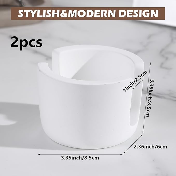 Geelin 2 Pack Diatomite Stone Sponge Holder for Kitchen Sink Absorbent Sponge Drying Rack Dish Organizer Kitchen Accessories Sink Tray(White)