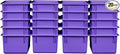 Wood Designs Cubby Storage Bin, Heavy Duty Plastic Containers for Kids Purple Cubby Tray Set of 20