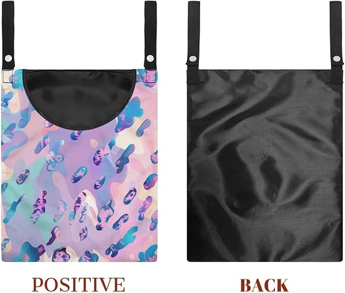 Leopard Print Clothespin Pouch Clothespin Bag with Hanging Hook Waterproof Clothes Pin Hanging Bag Space-Saving Clothespin Storage Organize Clothespin Bag for Clothesline Outdoor