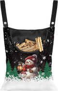 2 Pcs Snowman Clothes Pin Hanging Bag, Large Capacity Clothespin Bag with A Large Opening，Clothes Pin Hanging Bag Space-Saving Organize Clothespin Bag for Clothesline Outdoor