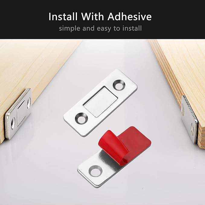 Cabinet Magnetic Catch, 10 Pack Ultra Thin Magnetic Cabinet Door Catch, Adhesive Cabinet Magnets for Kitchen Drawer Cabinet Door Closet, Concealed Strong Magnetic Cabinet Latch
