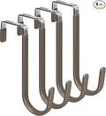 FYY Over The Door Hooks, 4 Pack Door Hangers Hooks with Rubber Prevent Scratches Heavy Duty Organizer Hooks for Living Room, Bathroom, Bedroom Hanging Clothes, Towels, Hats, Coats, Bags Brown