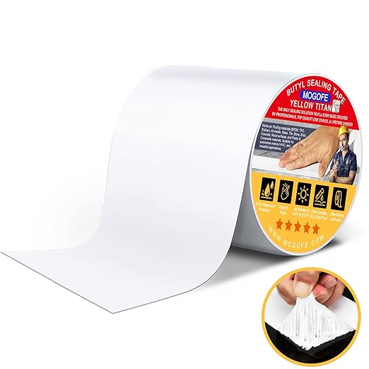 RV Roof Sealant Tape White, 6 Inch x 50 Feet RV Repair Roof Sealer Seal Tape UV-Resistant Waterproof Sealant Tape for RV Repair, Camper, Trailer, Boat Sealing, Leaking Roof, Window