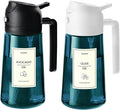 TrendPlain 16oz/470ml Blue Glass Olive Oil Sprayer for Cooking - 2 in 1 Olive Oil Dispenser for Kitchen Gadgets, Air Fryer, Salad, and BBQ - Black & White