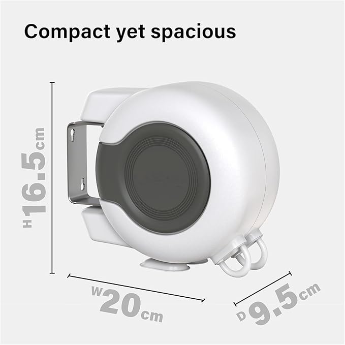 Retractable Double Clothesline – 49 ft x 2 Heavy Duty Clothes Line for Indoor & Outdoor Use, Dual Laundry Line with Easy Installation (White)