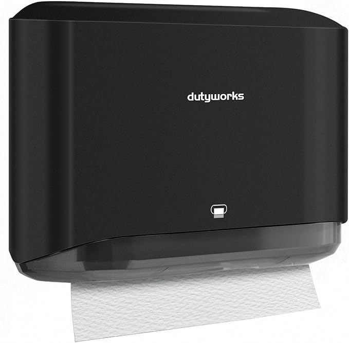 Paper Towel Dispenser Wall Mount, Multifold Paper Towel Holder Adhesive Hand Towel Dispenser for Bathroom Kitchen Commercial, Black