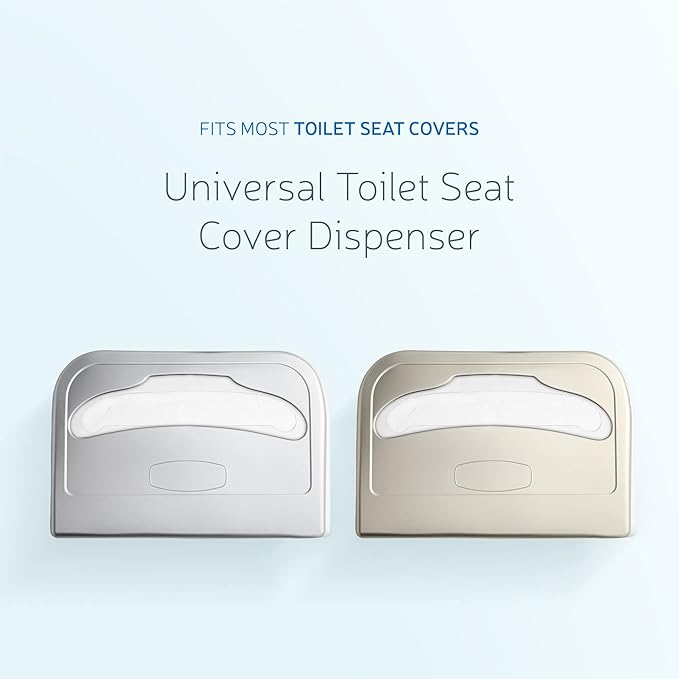 EZbrnd Wall Mount Half-Fold Toilet Seat Cover Dispenser for Commercial/Washroom/Office, Seat Cover Paper Sold Separately, Spray Gold, 3100G-EZ
