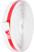 MYFAMIREA Door Weather Stripping 1IN (W) x 20FT (L) Door Draft Stopper Seal Tape Silicone Seal Strip Self Adhesive Shower Sweep Insulation Tape Side Bottom Strip for Sliding Glass Window Gap, White