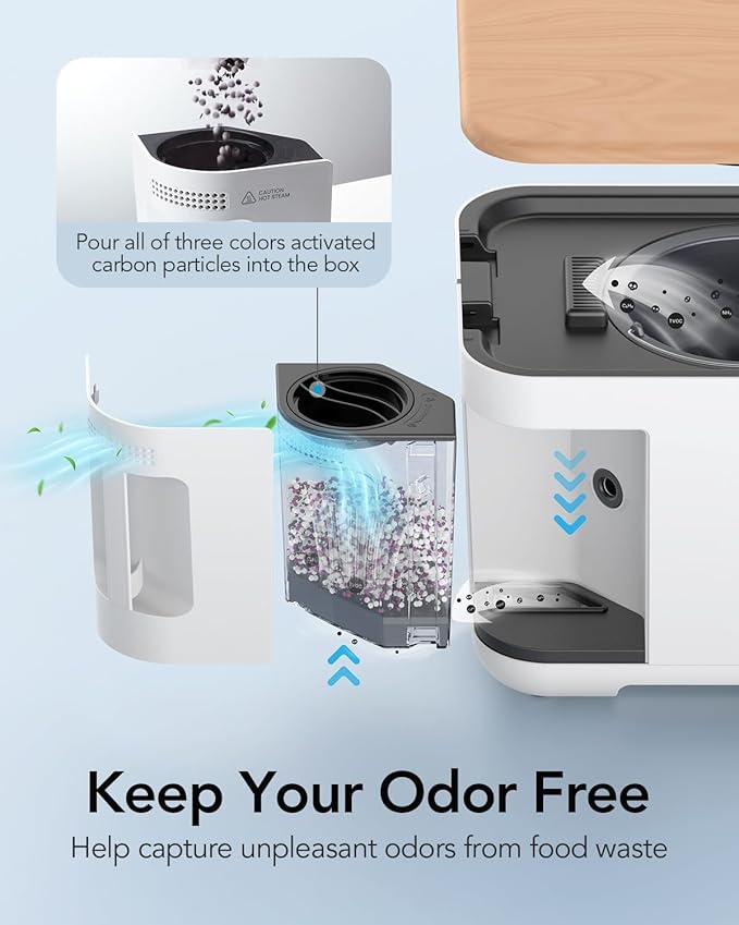 iDOO Odor Absorbing Filter Refills for Smart Waste Kitchen Composter, Multi-color Mixed Activated Carbon Granules Uesd for Electric Countertop Compost Bin, with 2 Packs of Activated Carbon 1500g Total