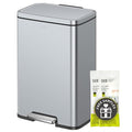 EKO Madison Matte Grey Stainless Steel 50 Liter/13.2 Gallon Step Trash Can with Inner Liner - Fingerprint Resistant Finish
