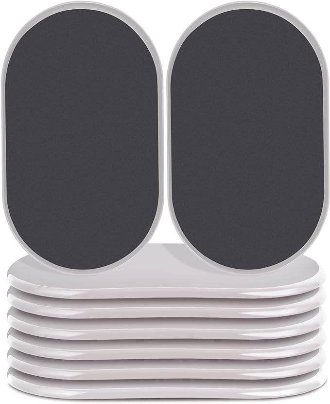 Reusable Large Furniture Movers Sliders for Carpet and Hardwood Floors-8 Pack 9-1/2" Oval Moving Pads Protector for Heavy Duty Sofa Bed Table Desk,Quickly and Easily Move Any Item, Beige