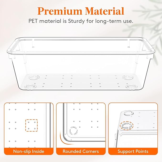 6 Pack Large Clear Plastic Drawer Organizer Trays – Non-Slip Storage Bins for Kitchen Utensils, Makeup, Jewelry, Bathroom, and Office Desk – Multi-Use Plastic Drawer Dividers for Home Organization
