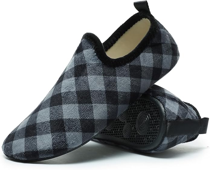 QZKDM Lightweight Slip on Grip Indoor House Slippers Barefoot Non Slip Home Exercise Yoga Shoes for Men Women