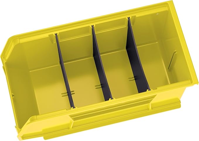 Akro-Mils 30230 AkroBins Plastic Storage Bins, Space-Saving Stackable Bins for Garage, Pantry, Craft Organization, 11-" x 5-" x 5-", Yellow, 12-Pack