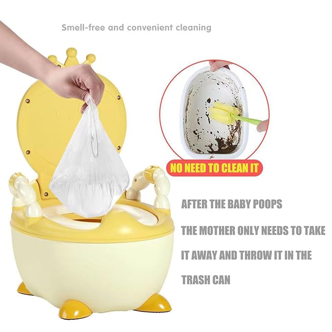 Potty Chair Liners with Elastic, Portable Potty Training Bags, Potty Refill Liners Disposable for Toddlers Kids and Baby,Toilet Seat Cover,17x8Inches,Clear