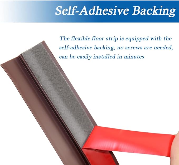 Floor Transition Strip Self Adhesive Carpet & Flooring Transitions Edging Trim Strip PVC Threshold Transitions Suitable for Threshold Height Less Than 5mm (10Ft, Brown)