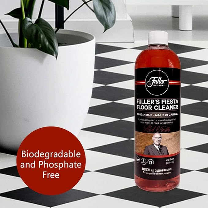 Fuller Brush Fiesta Floor Cleaner Liquid Concentrate - Multi-Surface & Industrial Cleaning For Hardwood, Laminate, Linoleum, Tile & Ceramic Floors, 24 Fl. Oz. Bottle